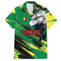 Senegal Family Matching Off Shoulder Maxi Dress and Hawaiian Shirt with Bold Eagle Graphic and Brushstroke Flag Colors Design - Wonder Print Shop