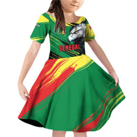 Senegal Family Matching Off Shoulder Short Dress and Hawaiian Shirt with Bold Eagle Graphic and Brushstroke Flag Colors Design - Wonder Print Shop