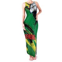 Senegal Family Matching Tank Maxi Dress and Hawaiian Shirt with Bold Eagle Graphic and Brushstroke Flag Colors Design - Wonder Print Shop