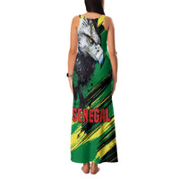Senegal Family Matching Tank Maxi Dress and Hawaiian Shirt with Bold Eagle Graphic and Brushstroke Flag Colors Design - Wonder Print Shop