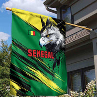 Senegal Garden Flag with Bold Eagle Graphic and Brushstroke Flag Colors Design - Wonder Print Shop