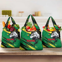 Senegal Grocery Bag with Bold Eagle Graphic and Brushstroke Flag Colors Design - Wonder Print Shop