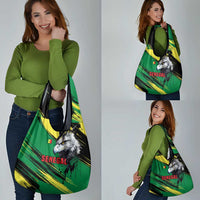 Senegal Grocery Bag with Bold Eagle Graphic and Brushstroke Flag Colors Design - Wonder Print Shop