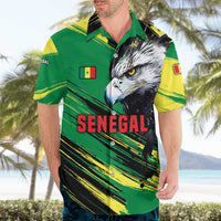 Senegal Hawaiian Shirt with Bold Eagle Graphic and Brushstroke Flag Colors Design - Wonder Print Shop