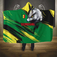 Senegal Hooded Blanket with Bold Eagle Graphic and Brushstroke Flag Colors Design - Wonder Print Shop