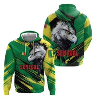 Senegal Hoodie with Bold Eagle Graphic and Brushstroke Flag Colors Design - Wonder Print Shop