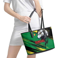 Senegal Leather Tote Bag with Bold Eagle Graphic and Brushstroke Flag Colors Design - Wonder Print Shop