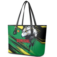 Senegal Leather Tote Bag with Bold Eagle Graphic and Brushstroke Flag Colors Design - Wonder Print Shop