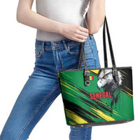 Senegal Leather Tote Bag with Bold Eagle Graphic and Brushstroke Flag Colors Design - Wonder Print Shop