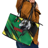 Senegal Leather Tote Bag with Bold Eagle Graphic and Brushstroke Flag Colors Design - Wonder Print Shop