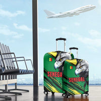 Senegal Luggage Cover with Bold Eagle Graphic and Brushstroke Flag Colors Design - Wonder Print Shop