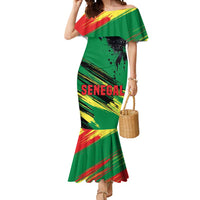 Senegal Mermaid Dress with Bold Eagle Graphic and Brushstroke Flag Colors Design - Wonder Print Shop