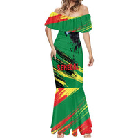 Senegal Mermaid Dress with Bold Eagle Graphic and Brushstroke Flag Colors Design - Wonder Print Shop