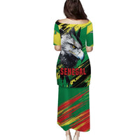 Senegal Puletasi with Bold Eagle Graphic and Brushstroke Flag Colors Design - Wonder Print Shop