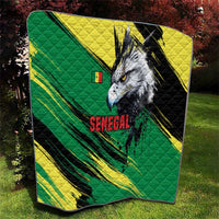 Senegal Quilt with Bold Eagle Graphic and Brushstroke Flag Colors Design - Wonder Print Shop