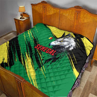 Senegal Quilt with Bold Eagle Graphic and Brushstroke Flag Colors Design - Wonder Print Shop