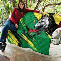 Senegal Quilt with Bold Eagle Graphic and Brushstroke Flag Colors Design - Wonder Print Shop
