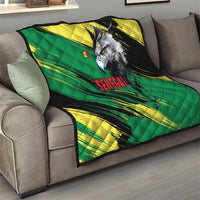 Senegal Quilt with Bold Eagle Graphic and Brushstroke Flag Colors Design - Wonder Print Shop