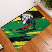 Senegal Rubber Doormat with Bold Eagle Graphic and Brushstroke Flag Colors Design - Wonder Print Shop