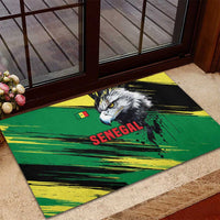 Senegal Rubber Doormat with Bold Eagle Graphic and Brushstroke Flag Colors Design - Wonder Print Shop