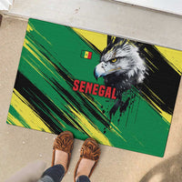 Senegal Rubber Doormat with Bold Eagle Graphic and Brushstroke Flag Colors Design - Wonder Print Shop