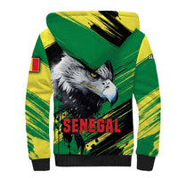 Senegal Sherpa Hoodie with Bold Eagle Graphic and Brushstroke Flag Colors Design - Wonder Print Shop