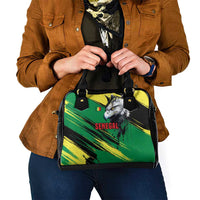 Senegal Shoulder Handbag with Bold Eagle Graphic and Brushstroke Flag Colors Design - Wonder Print Shop