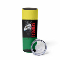 Senegal Skinny Tumbler with Bold Eagle Graphic and Brushstroke Flag Colors Design - Wonder Print Shop