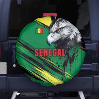 Senegal Spare Tire Cover with Bold Eagle Graphic and Brushstroke Flag Colors Design - Wonder Print Shop