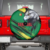 Senegal Spare Tire Cover with Bold Eagle Graphic and Brushstroke Flag Colors Design - Wonder Print Shop