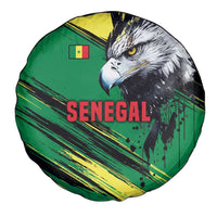 Senegal Spare Tire Cover with Bold Eagle Graphic and Brushstroke Flag Colors Design - Wonder Print Shop