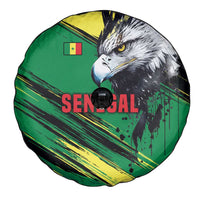 Senegal Spare Tire Cover with Bold Eagle Graphic and Brushstroke Flag Colors Design - Wonder Print Shop