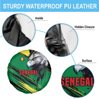 Senegal Spare Tire Cover with Bold Eagle Graphic and Brushstroke Flag Colors Design - Wonder Print Shop