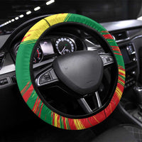 Senegal Steering Wheel Cover with Bold Eagle Graphic and Brushstroke Flag Colors Design - Wonder Print Shop