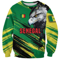 Senegal Sweatshirt with Bold Eagle Graphic and Brushstroke Flag Colors Design - Wonder Print Shop