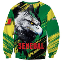 Senegal Sweatshirt with Bold Eagle Graphic and Brushstroke Flag Colors Design - Wonder Print Shop