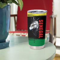 Senegal Tumbler Cup with Bold Eagle Graphic and Brushstroke Flag Colors Design - Wonder Print Shop