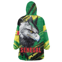 Senegal Wearable Blanket Hoodie with Bold Eagle Graphic and Brushstroke Flag Colors Design - Wonder Print Shop