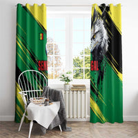 Senegal Window Curtain with Bold Eagle Graphic and Brushstroke Flag Colors Design - Wonder Print Shop