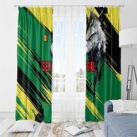 Senegal Window Curtain with Bold Eagle Graphic and Brushstroke Flag Colors Design - Wonder Print Shop