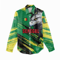 Senegal Women Casual Shirt with Bold Eagle Graphic and Brushstroke Flag Colors Design - Wonder Print Shop