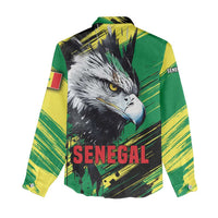 Senegal Women Casual Shirt with Bold Eagle Graphic and Brushstroke Flag Colors Design - Wonder Print Shop
