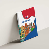 Netherlands Amsterdam Canvas Wall Art with Colorful Canal Houses and National Flag Design - Wonder Print Shop