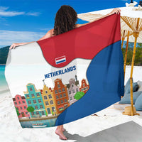 Netherlands Amsterdam Sarong with Colorful Canal Houses and National Flag Design - Wonder Print Shop