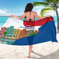Netherlands Amsterdam Sarong with Colorful Canal Houses and National Flag Design - Wonder Print Shop