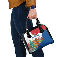Netherlands Amsterdam Shoulder Handbag with Colorful Canal Houses and National Flag Design - Wonder Print Shop