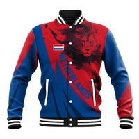 Netherlands Baseball Jacket with Lion Graphic and Dutch Flag in Red and Blue Design - Wonder Print Shop