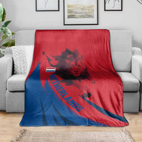 Netherlands Blanket with Lion Graphic and Dutch Flag in Red and Blue Design - Wonder Print Shop