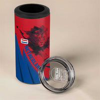 Netherlands 4 in 1 Can Cooler Tumbler with Lion Graphic and Dutch Flag in Red and Blue Design - Wonder Print Shop