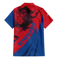 Netherlands Family Matching Mermaid Dress and Hawaiian Shirt with Lion Graphic and Dutch Flag in Red and Blue Design - Wonder Print Shop